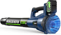 Tietoc Leaf Blower Cordless,1200W Brushless Electric Leaf Blowers w/ 2x4.0Ah Battery Fast Charger, 6 Speed Powerful Blowers for Garden Lawn Care Patio Blowing Leaves Dust Snow Gift for Men Navy Blue
