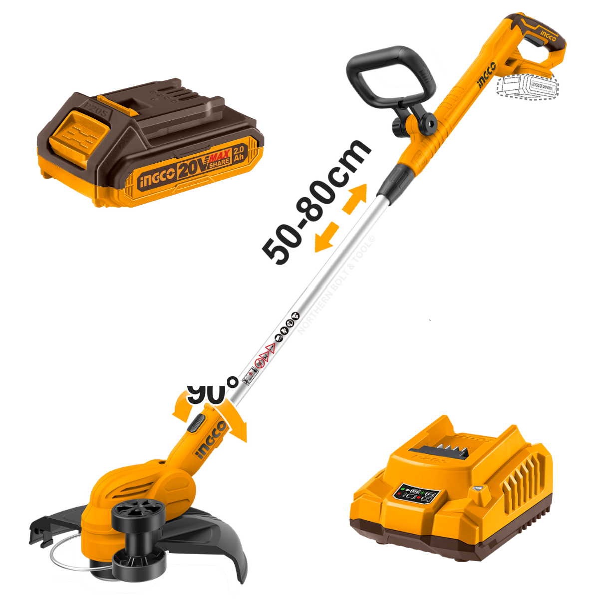 Special - Ingco Cordless Grass Trimmer 20V Kit